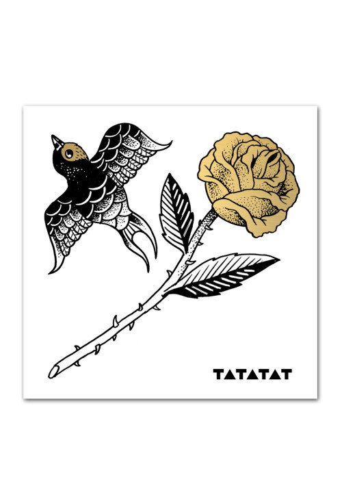 Rose-bird-temporary-gold-tattoo